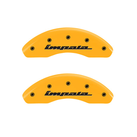 Couvre-étriers MGP 4 gravés avant et arrière Impala finition jaune noir Char 2002 Chevrolet Impala
