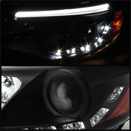 Phares de projecteur Spyder Ford Focus 12-14 Modèle halogène uniquement - DRL Noir PRO-YD-FF12-DRL-BK