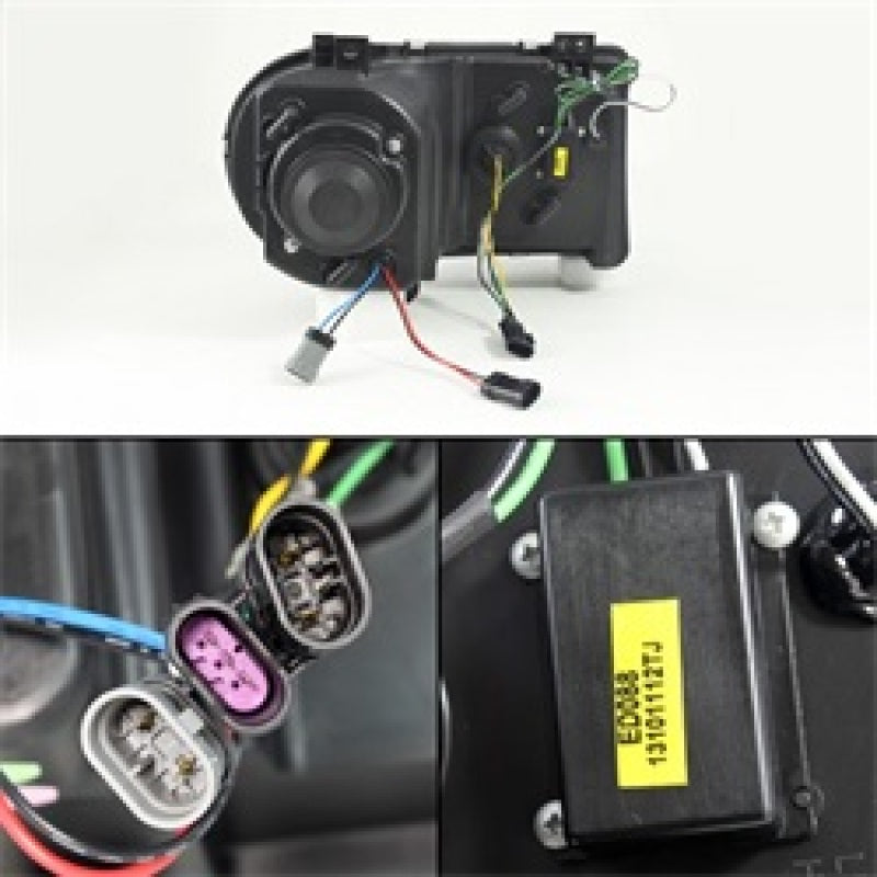 Phares de projecteur Spyder Chrysler 300C 05-10 LED DRL Noir Haut/Bas H7 PRO-YD-C300C-DRL-BK