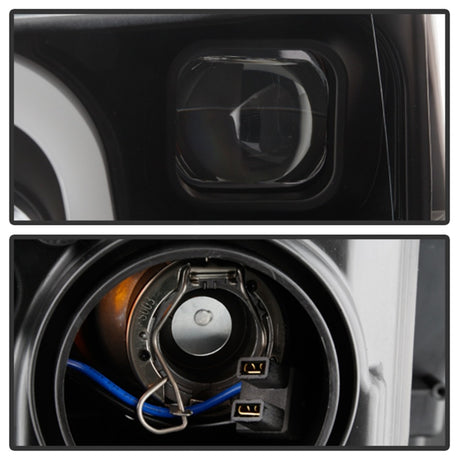 Phares Spyder 18-19 Ford F-150 Proj - Modèle halogène - Clignotant séquentiel à LED - Noir PRO-YD-FF15018-LBSEQ-BK