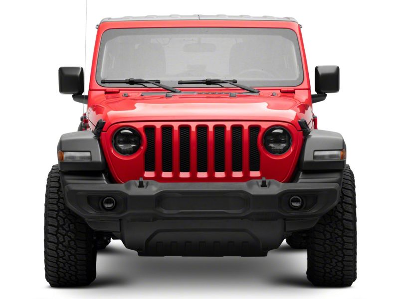 Phares à DEL Angel Eye de 9 po de la série Axial Jeep Wrangler JL de Raxiom 18-23 - Boîtier noir (lentille transparente)