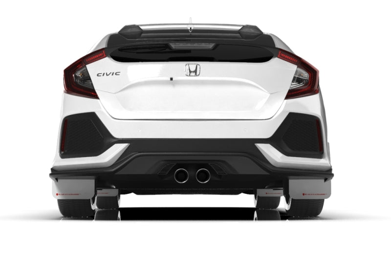 Garde-boue Rally Armor 17-21 Honda Civic Sport &amp; Touring (Hatch) blanc UR avec logo rouge