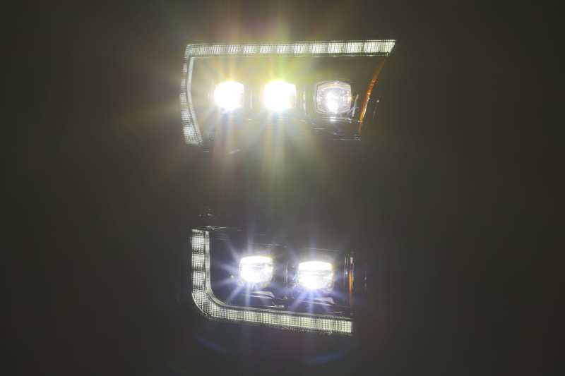 Phares à LED AlphaRex 17-20 Ford Raptor NOVA Proj Style Plank Noir Alpha avec Activ Light/Seq Signal