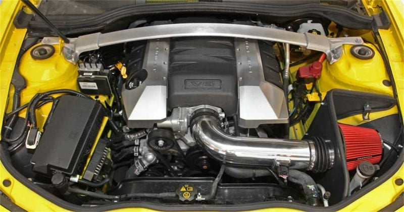 Kit d'admission d'air Spectre 10-12 Chevy Camaro V8-6.2LF/I - Anodisé transparent avec filtre rouge