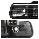 xTune Chevy Tahoe 00-06 Amber Crystal Headlights Black HD-JH-CSIL99-BK