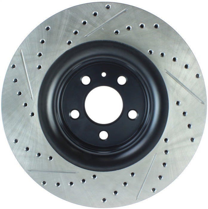 Disque de frein sport perforé et rainuré StopTech - Ford Mustang 2015 sans Brembo - Avant gauche