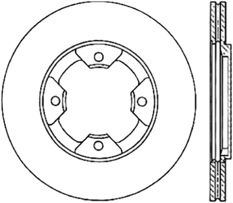 Rotor avant droit rainuré et percé StopTech Power Slot 84-85 Nissan 300ZX