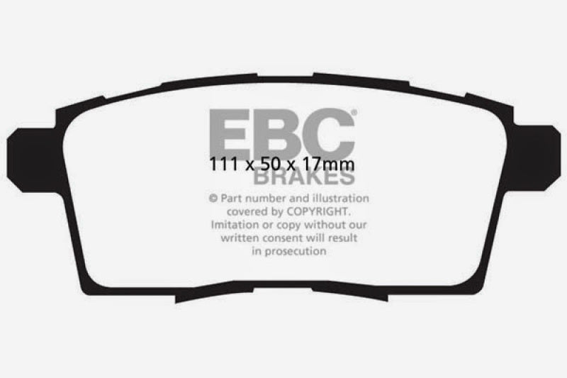 Plaquettes de frein arrière EBC Yellowstuff pour Ford Edge 3.5 2WD 06-08