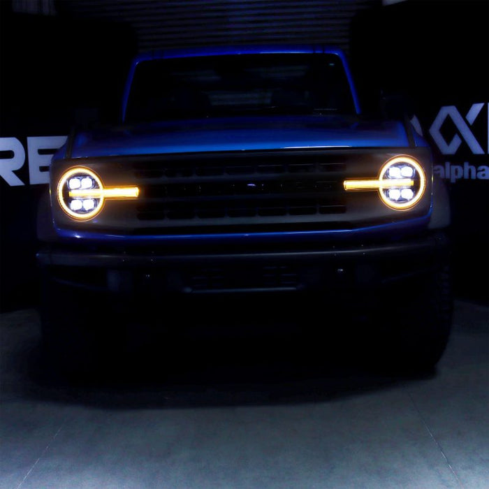 Phares de projecteur à LED AlphaRex 21-23 Ford Bronco NOVA Noir