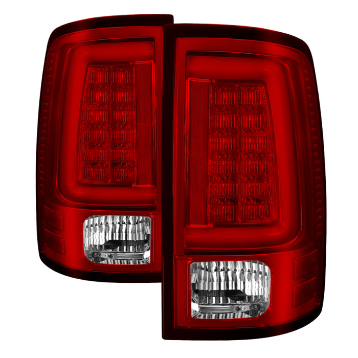 Feux arrière à DEL Spyder 13-14 Dodge Ram 1500 - Rouge transparent ALT-YD-DRAM13V2-LED-RC