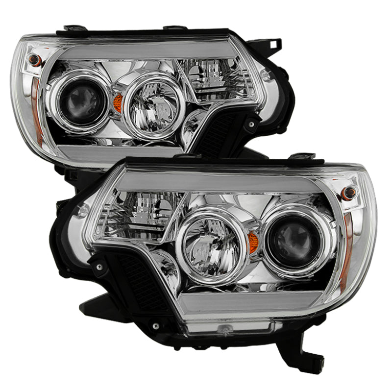 Phares de projecteur Spyder Toyota Tacoma 12-16 Barre lumineuse DRL Chrome PRO-YD-TT12-LBDRL-C