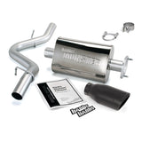 Système d'échappement Banks Power 04-06 Jeep 4.0L Wrangler Monster - Échappement simple SS avec embout noir