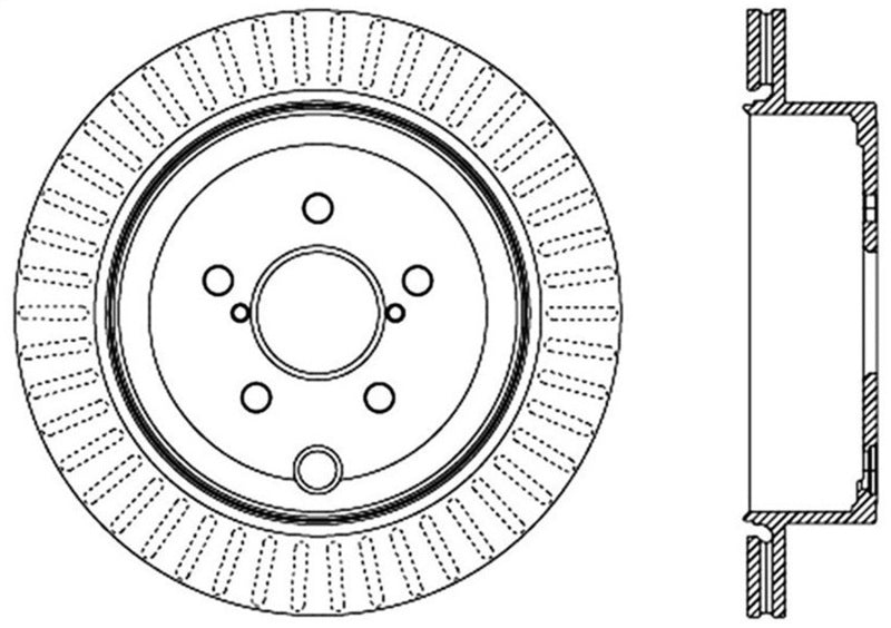 Rotor fendu arrière gauche StopTech Power Slot 13 Scion FR-S / 13 Subaru BRZ