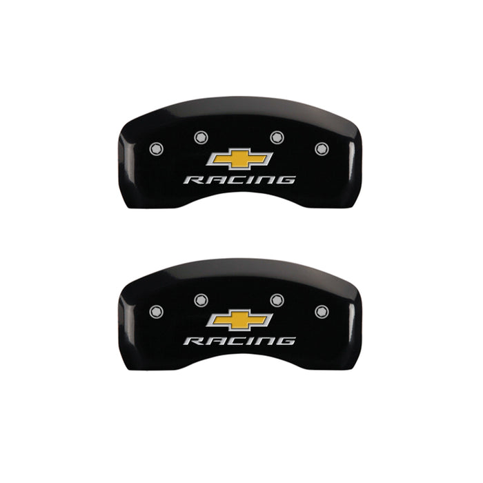 MGP 4 Caliper Covers Engraved F & R Chevy Racing Black Finish Silver Char 2019 Chevrolet Equinox