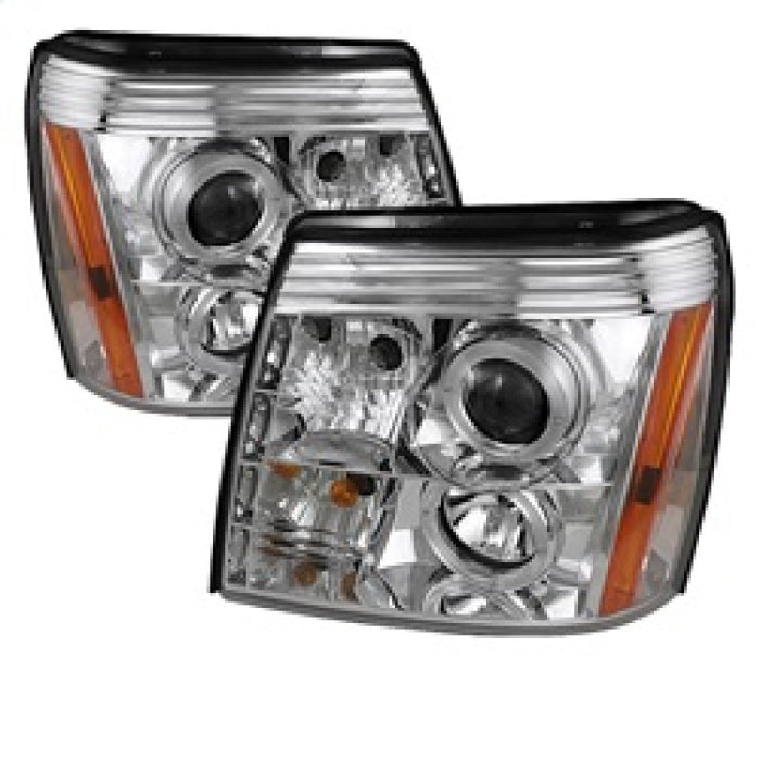 Projecteur halogène Spyder Cadillac Escalade 02-06 - Modèle LED Halo DRL Chrm PRO-YD-CE02-DRL-C