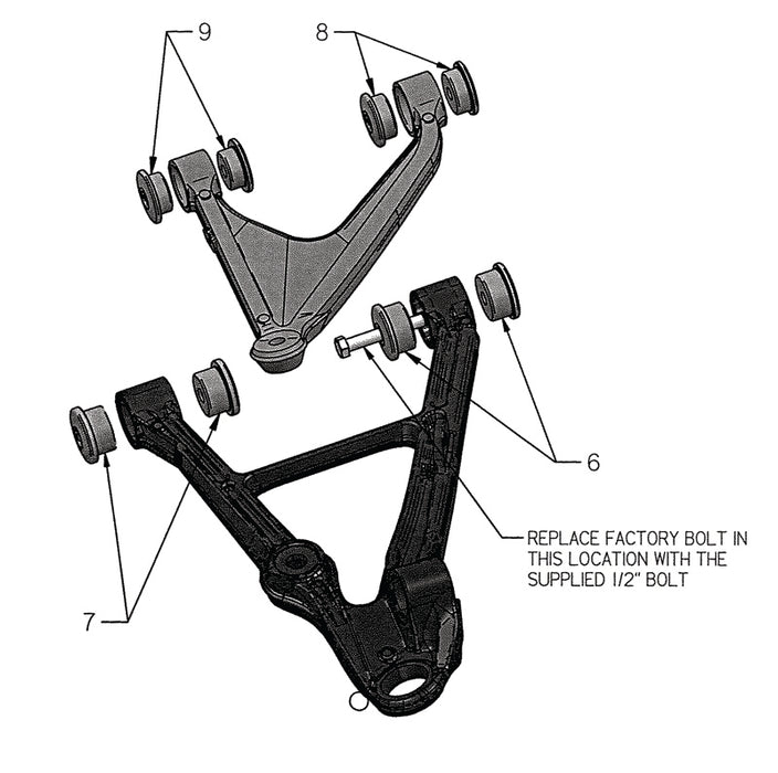 Kit de bagues Delrin Ridetech 2014+ pour Chevy Corvette