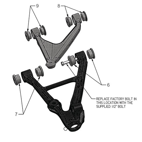 Kit de bagues Delrin Ridetech 06-13 Chevy Corvette ZO6