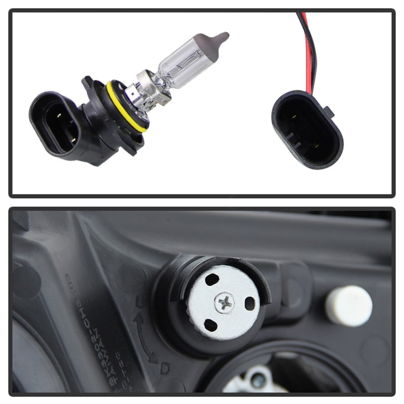 Phares de projecteur Spyder Chrysler 300C 05-10 LED Halo LED Chrm (non inclus) PRO-YD-C300C-HL-C