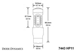 Ampoule LED Diode Dynamics 7443 HP11 LED - Rouge Lot de 4