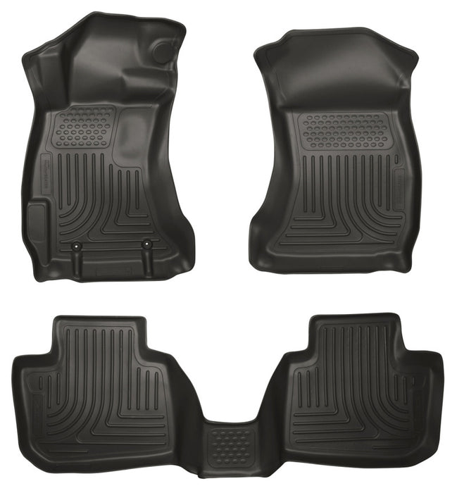 Revêtements de sol noirs Husky Liners 13 pour Subaru Legacy/Outback WeatherBeater pour sièges avant et 2e sièges