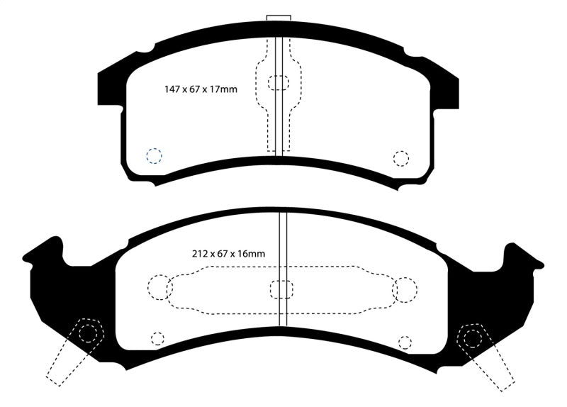 Plaquettes de frein avant Redstuff EBC 92-93 Buick Le Sabre (FWD) 3.8