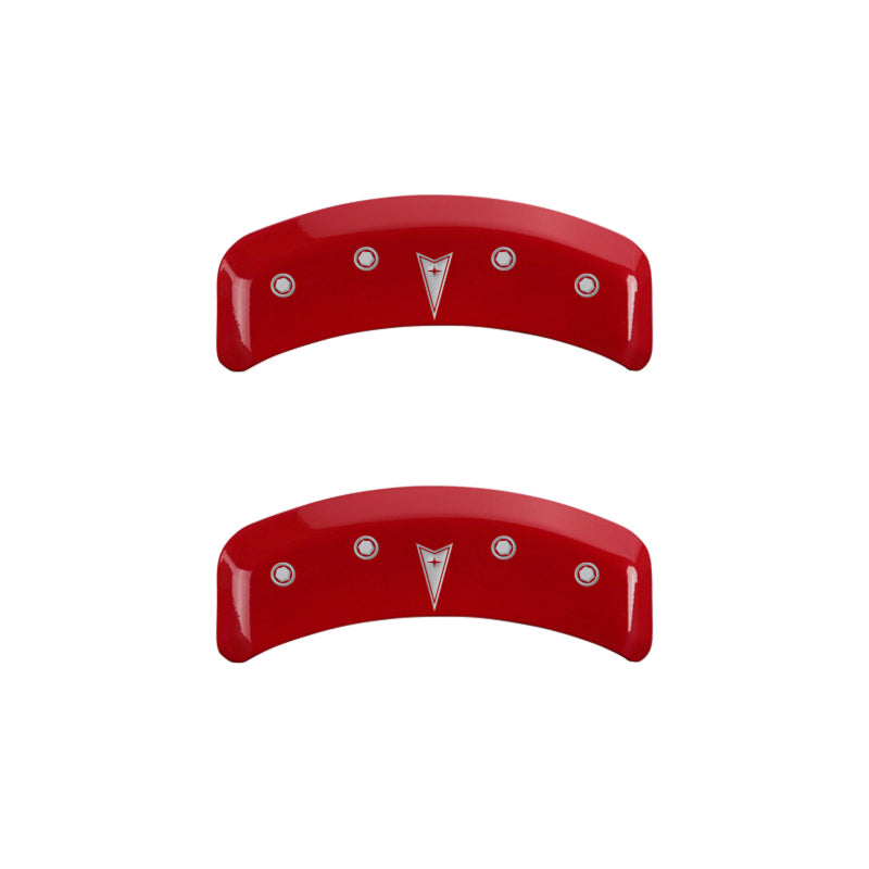 Couvre-étriers MGP 4 gravés à l'avant Pontiac gravés à l'arrière Flèche rouge finition argent ch