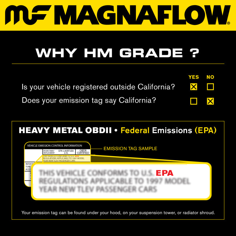 Conduite MagnaFlow DF 01-02 Frontier côté conducteur avant
