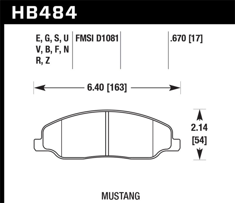 Plaquettes de frein avant Hawk 05-10 Ford Mustang GT et V6 / 07-08 Shelby GT HP+ Street