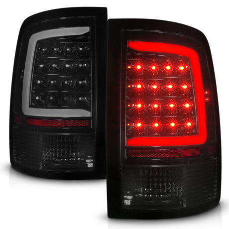 Feux arrière à LED ANZO 09-18 Dodge Ram 1500 avec boîtier noir séquentiel/lentille fumée