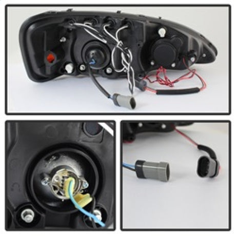Phares de projecteur Spyder Pontiac Grand Prix 04-08 LED Halo LED Blk Smke PRO-YD-PGP04-HL-BSM