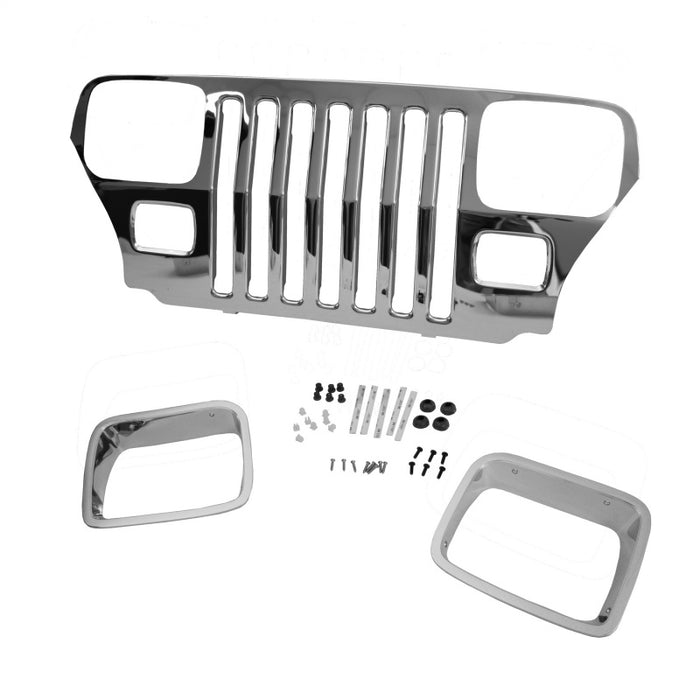 Grille de calandre chromée Omix 87-95 Jeep Wrangler YJ