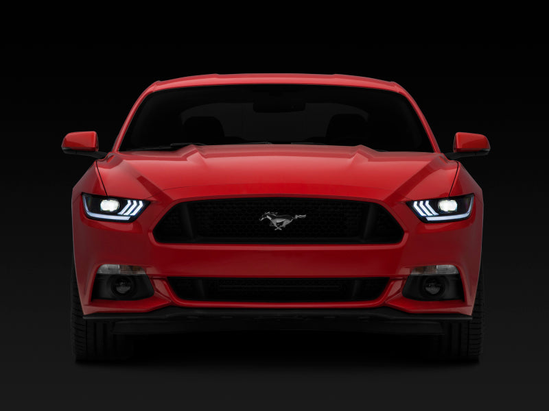 Phares de projecteur Raxiom 15-17 Ford Mustang Ampoules HID OEM - Boîtier noir (lentille transparente)