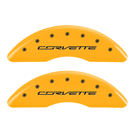 Couvre-étriers MGP 4 gravés à l'avant Corvette C7 gravés à l'arrière Z51/2015 finition jaune noir ch