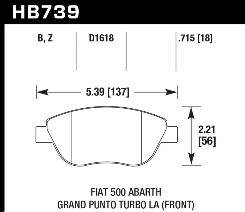 Plaquettes de frein avant HPS 5.0 pour Fiat 500 Abarth Hawk 2013