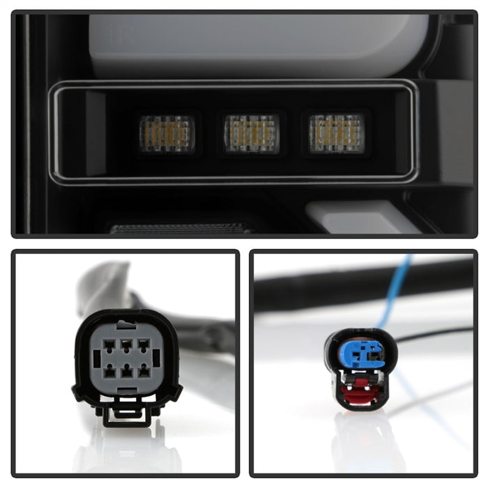 Feux arrière à LED Spyder GMC Sierra 19-20 Modèle à ampoule à incandescence uniquement - Fumée noire ALT-YD-GS19-LED-BSM