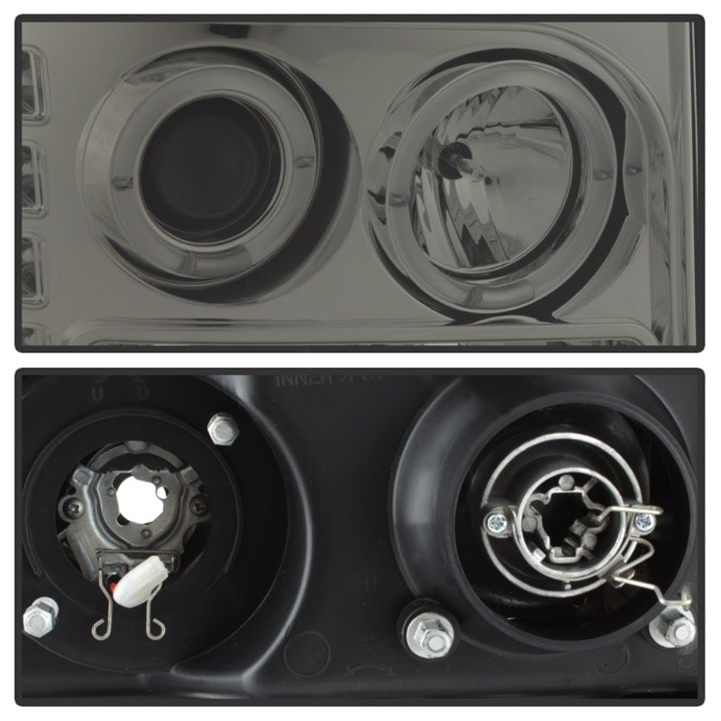 Phares de projecteur Spyder GMC Sierra 1500/2500/3500 07-13 LED Halo- LED Smoke PRO-YD-GS07-HL-SM