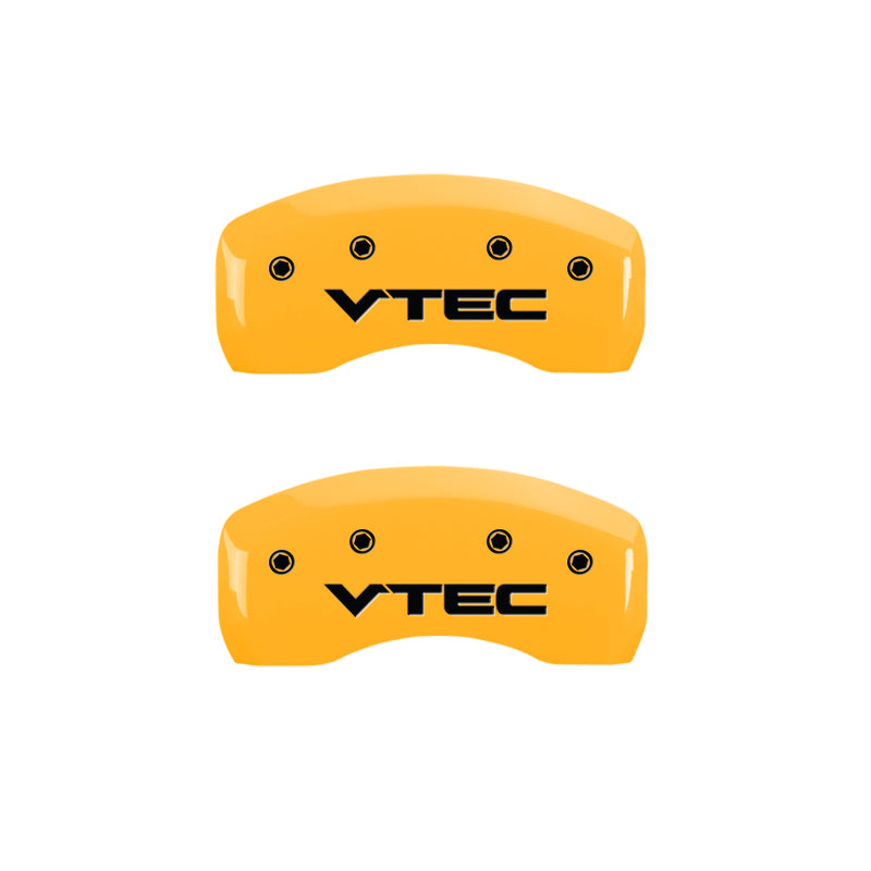 Couvre-étriers MGP 4 gravés avant et arrière Vtech finition jaune noir Char 2004 Honda S2000