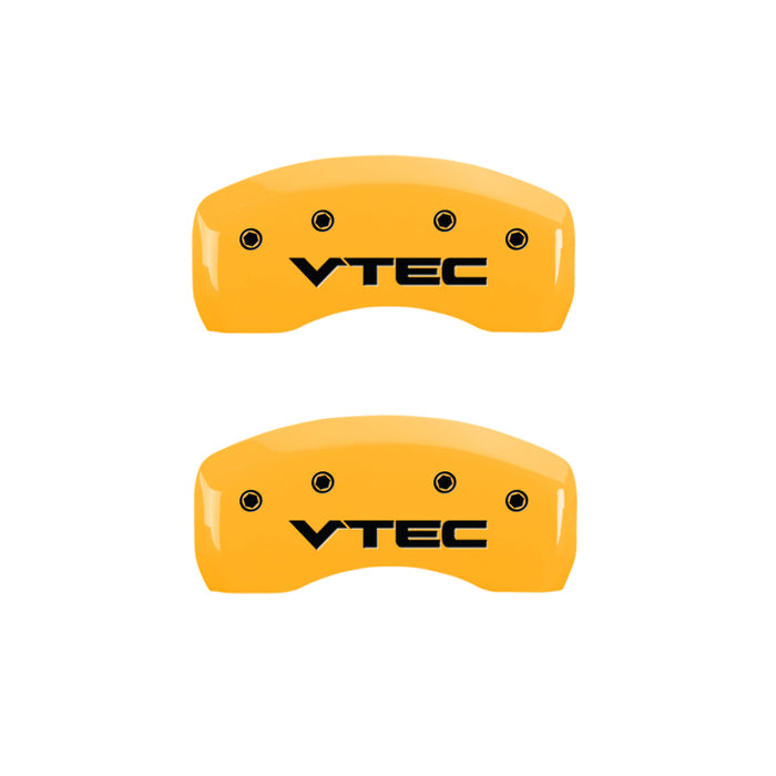 MGP 4 Caliper Covers Engraved Front & Rear Vtech Yellow Finish Black Char 2004 Honda S2000