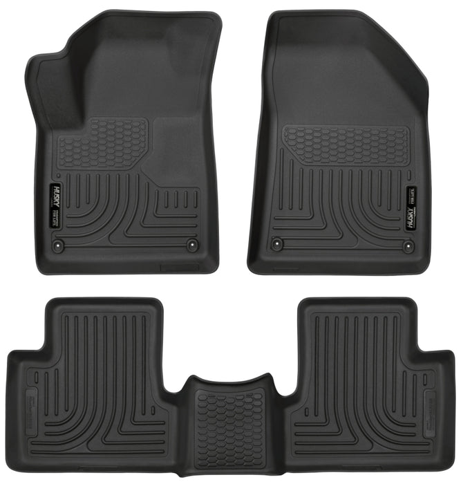 Revêtements de sol noirs Husky Liners 15-22 Jeep Cherokee WeatherBeater Combo