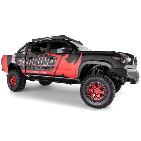 Barres de toit à profil bas Go Rhino 16-23 pour Toyota Tacoma DC Ceros - Tex. Blk