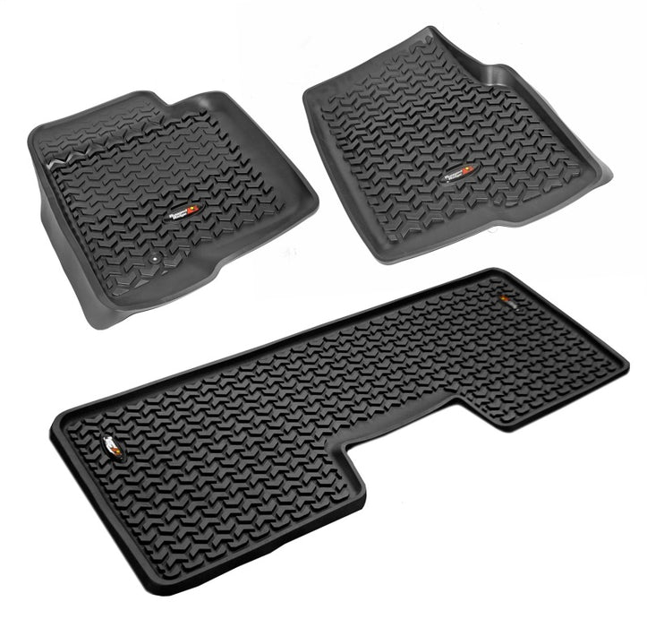 Revêtement de plancher avant/arrière Rugged Ridge noir pour Ford F-150/Raptor Regular/S-Cab/S-Crew 2009-2014