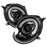 Phares de projecteur Spyder Mini Cooper 2007-2012 Modèle halogène uniquement - DRL Noir PRO-YD-MC07-DRL-BK