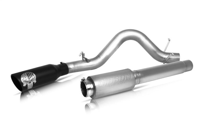 Gibson 11-14 Ford F-150 Lariat 3.5L 4in Patriot Skull Series Cat-Back Single Exhaust - Stainless