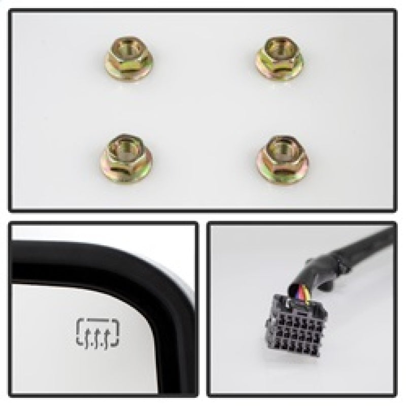 Rétroviseur chauffant à DEL ambré xTune Chevy Silverado 14-16 chromé MIR-CSIL14S-G3C-PWH-AM-SET