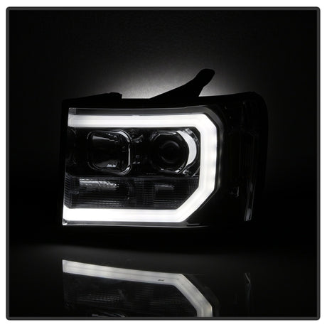 Phares de projecteur Spyder GMC Sierra 1500/2500/3500 07-13 V2 - Fumé PRO-YD-GS07V2-LBDRL-SM