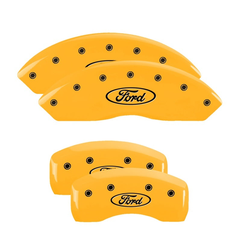 MGP 4 Caliper Covers Engraved Front & Rear MGP Yellow finish black ch