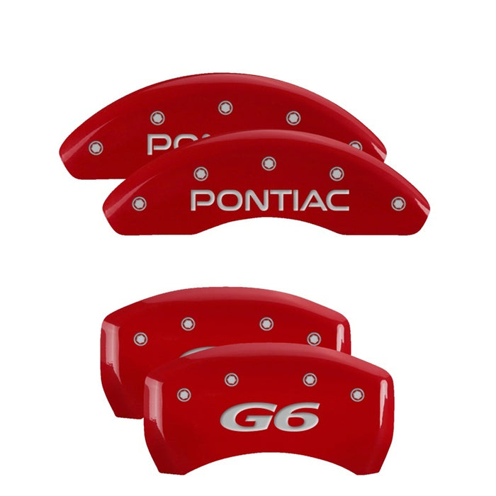 Couvre-étriers MGP 4 gravés à l'avant Pontiac gravés à l'arrière G6 finition rouge argent ch