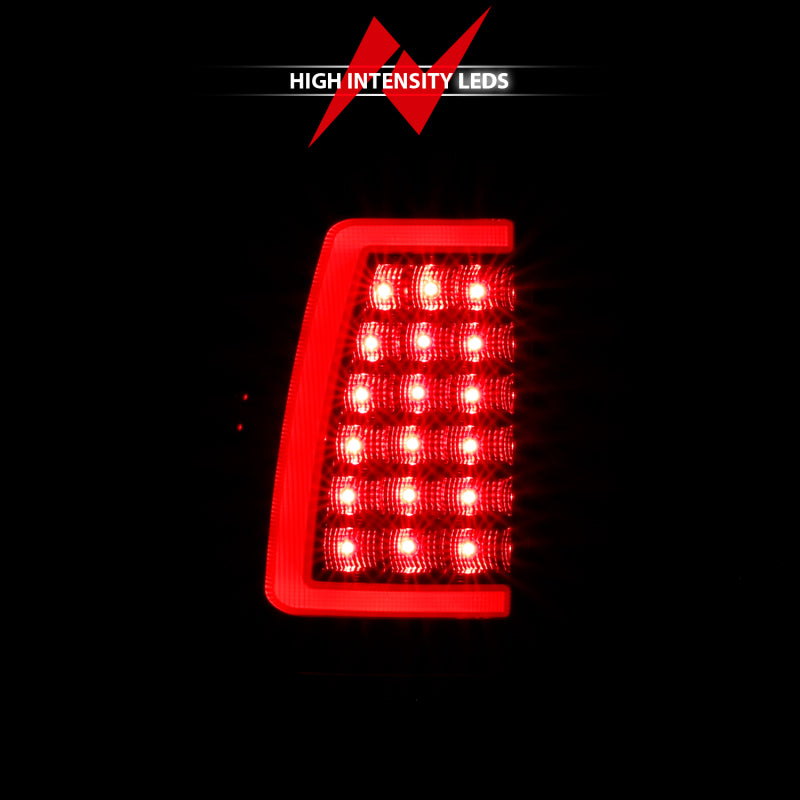 Feux arrière à LED ANZO 2003-2006 Chevy Silverado 1500 style planche noir avec lentille transparente