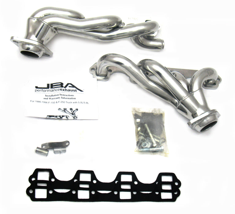 Collecteur d'échappement JBA 87-96 Ford F-150 5,8 L SBF 1-5/8 po primaire Silver Ctd Cat4Ward