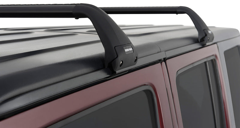 Barres de toit Rhino-Rack 07-22 pour Jeep Wrangler JK/JL 4 portes Hard Top Vortex SG 2 barres - Noir